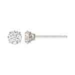 4.0mm 4 Prong Cast Earring w/White 5A CZ AT